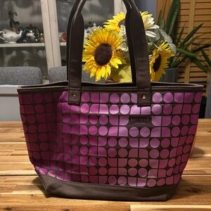 Kate Spade Geometric Purple and Brown Tote